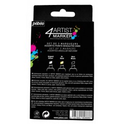 SET 3 COLOR BLACK SIVER GOLD 4ARTIST MARKER 8 MM OIL-BASED PAINT MARKER -